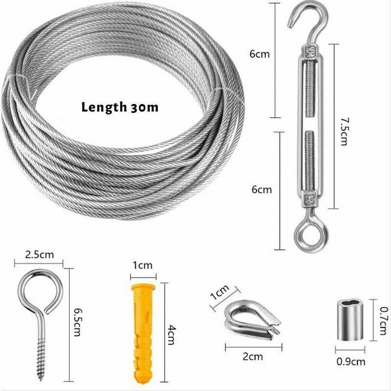 GABRIELLE 304 Corde En Acier Inoxydable À Suspendre Kit, Câble En