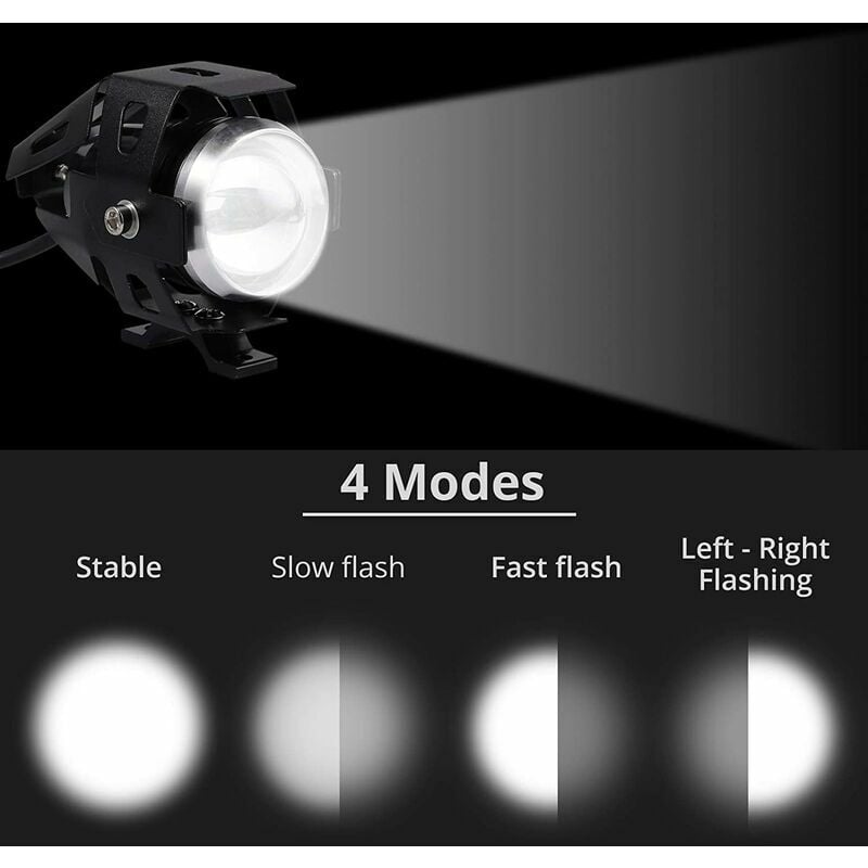 15w Super Bright Tri-modèle Moto Led Phare W / Mini Projecteur Lentille  Voiture Atv Conduite Phare De Brouillard Auxiliaire Spotlight