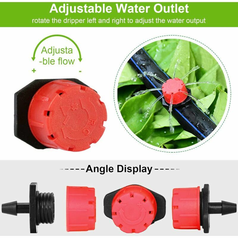 Lot 200 Goutteurs D'Arrosage Réglables 8 Trous - Anti-Bouchon - Pour Micro-Irrigation Jardin & Potager