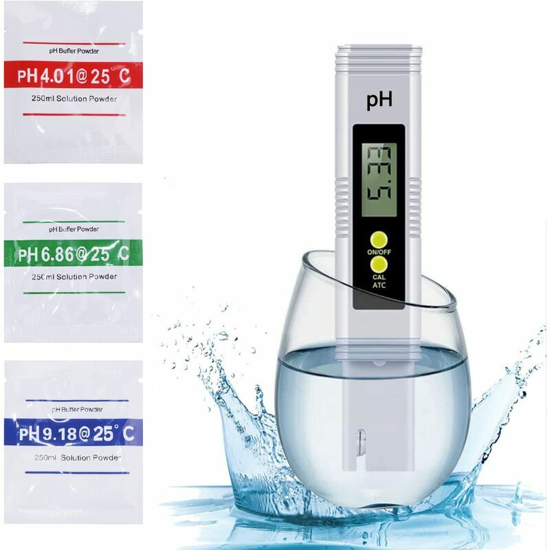 HANBING Ph Mètre Numérique Piscine, Testeur de qualité de l'eau digital  lcd, 0,01 Ph Précision, Plage de Mesure pour 0-14 Ph, pour l'eau Potable,  Aquariums