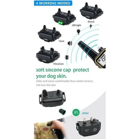 Colliers de dressage pour chiens Collier de dressage anti-aboiement de 800 mètres avec télécommande rechargeable et IPX7 entièrement étanche
