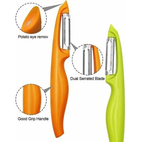 Good Grips Éplucheur en Y en acier inoxydable avec poignée antidérapante et  lame tranchante, pour légumes, pommes de terre, fruits, légumes, carottes
