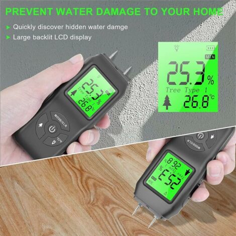 Humidimètre Numérique LCD Pour Bois - Testeur Humidité 0.9% à 99.9% Avec Grande Précision
