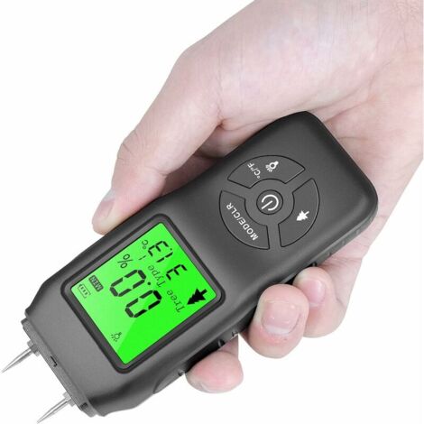 Testeur D'humidité Numérique Pour Bois LCD - Plage 0.9% à 99.9% - Précision ±0.5% - Alimentation 9V - Neuf