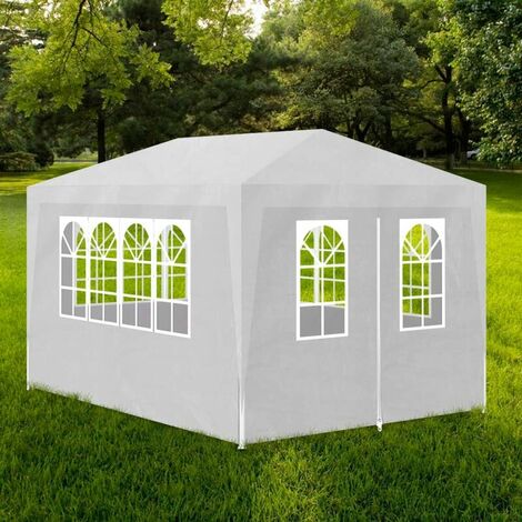 VIDAXL Toit de tente de reception 4x8 m Blanc 450 g/m^2 pas cher 