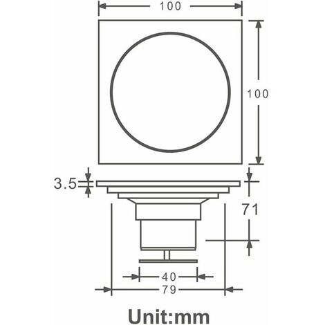 Siphon de douche en laiton, carré, anti-odeur, grille de douche pour salle de bain, dimensions généreuses de 10 x 10 cm, idéal pour accessoires de salle de bain, cuisine, balcon, garage, sous-sol et a