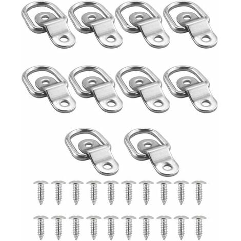 Ensemble de 10 anneaux d'arrimage en forme de D, conçus pour l'ancrage et  la