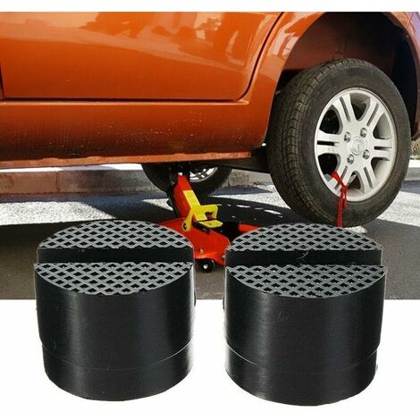 Lot de 2 tampons universels en caoutchouc pour cric de voiture, coussin en caoutchouc pour cric hydraulique automobile, bloc de support en caoutchouc pour cric auto, protection du bas de caisse lors d