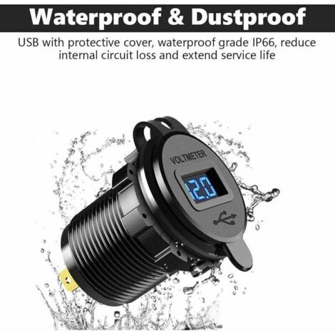 Chargeur Voiture Rapide VASTFIRE 36W - Prise Secteur Étanche PD+QC3.0 Dual USB 12V/24V