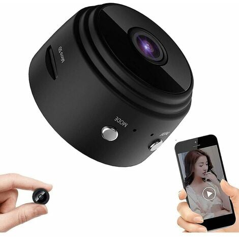 Mini Camera Cachee Enregistreur Petite,Full HD 1080P Micro de Surveillance  WiFi,Caméra Video Sécurité Bébé sans Fil Hidden ,Interieur/Exterieur, Noir  - Nouveau : : High-Tech