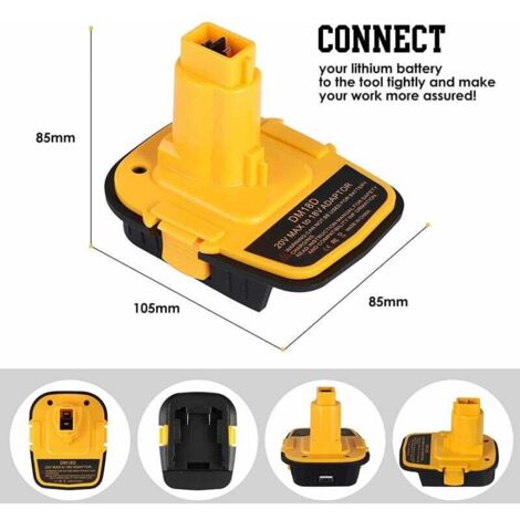 Adattatore Per Batteria DM18D – Compatibile Con Dewalt 18V/20V E Milwaukee M18, Sostituisce DCA1820, Con Porta USB – Per Vecchi Utensili Nicad E NiMh
