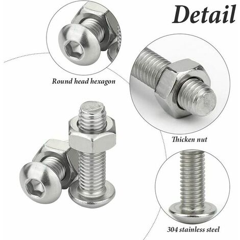 Lot De 150 écrous à Rivets M3-M10 En Acier Inoxydable 304 Pour Fixation De Pieces De Quincaillerie 93836931