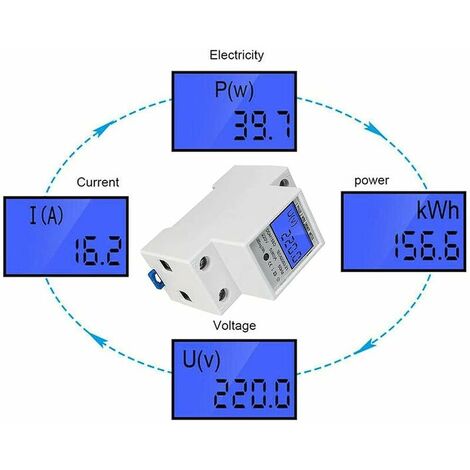 Ac40-300v 100a Compteur d'énergie numérique Compteur de courant alternatif  calibré Kwh Ampèremètre Voltmètre Intermédiaire Mètre Din Type de courant  Ct