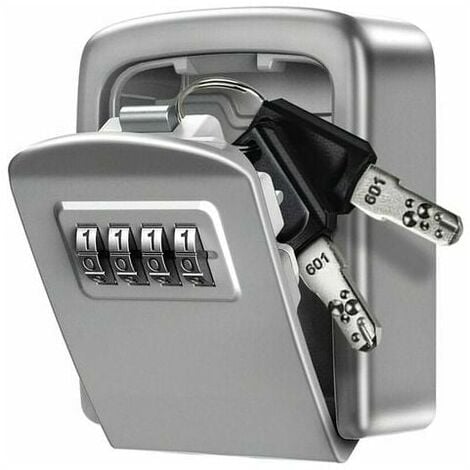 Newpop Boite a clefs securisee Exterieur avec Code à 4 Chiffres  Réinitialisable, Murale boîte à clés étanche et antirouille, Boite à clé  sécurisée pour Maison, garages, école, Bureau Rechange cle : 