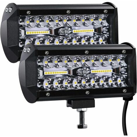 Phare de Travail LED 12V 300W 7'' - Projecteur LED Étanche IP67, Puissant  Éclairage Spot et Flood