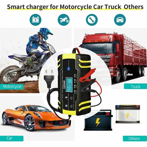 URAQT Mainteneur de Chargeur de Batterie Intelligent 8A 12V/24V avec LCD  Tactile Écran Protections Multiples de Réparation pour Voiture,  Camion/AGM/Gel/Wet/SLA : : Auto et Moto
