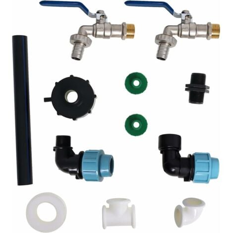 Robinet IBC Col De Cygne De Cuve, Robinet Cuve 1000L, Kit De Raccordement Ibc Sortie Robinet 34 Pouce Adaptateur De Reservoir Ibc Accessoires Pour Recuperateur D Eau De Pluie 87070080