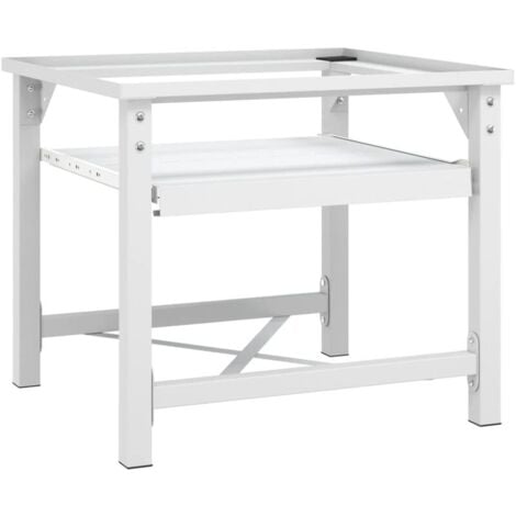 KZQ Socle pour machine à laver avec étagère coulissante Blanc