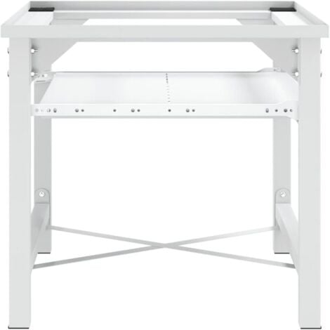 KZQ Socle pour machine à laver avec étagère coulissante Blanc