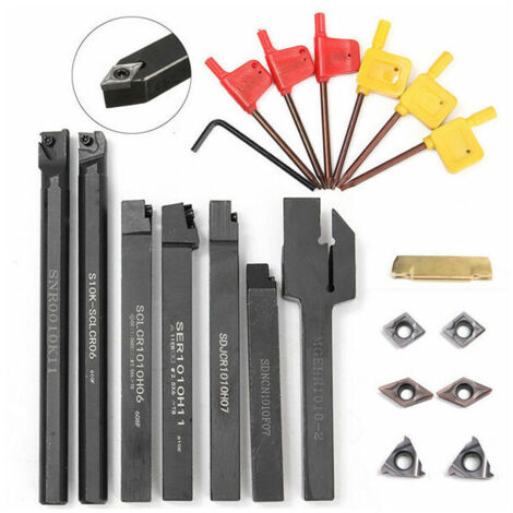 Lot De 7 Outils De Tour Pour Porte-outil 10 Mm - Barres D'alésage, Outils De Coupe Pour Tournage CNC Ou Manuel