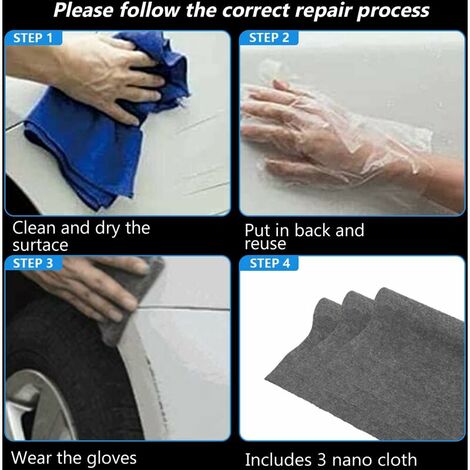 Nano Sparkle Cloth (6 Pcs) - Nano Magic Cloth pour réparer les rayures de  voiture de peinture légère Éliminer les éraflures sur la surface