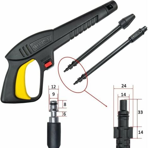KZQ Jalleria Pistolet à Eau Haute Pression avec Lance à Jet Variable et Lance rotative, Compatible avec Les nettoyeurs Haute Pression Lavor Vax Sterwins Parkside