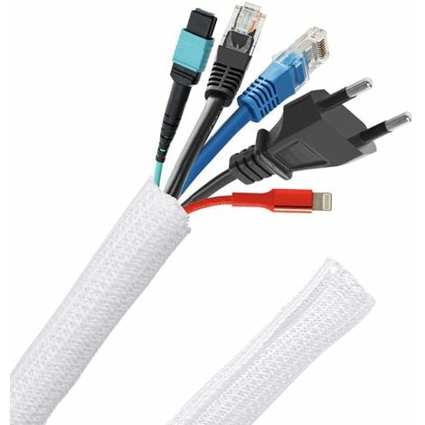 Cache Cable 2 Pack,Flexible Range Cable 2x3m PE Cable Rangement  Organisateur de Cable pour Ranger