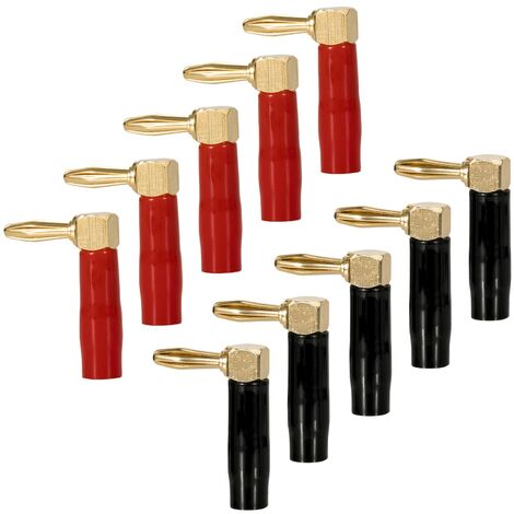 Fdit Prise banane 4 mm Fiche Banane Plaquée Or 4mm 7 Broches Connecteur de  Câble de Haut-parleur Sans informatique audio Noir Rouge - Cdiscount TV Son  Photo