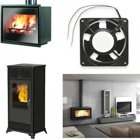 AIPERQ Ventilateur axial pour boîte de cheminée Insérable Haute température Pales en métal Silencieux Universel 120 x 120 x 38 mm