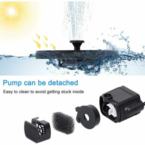 Ulisem Fontaine solaire extérieure avec pompe à eau, fonctionnant à l'énergie solaire, équipée de 7 styles de fontaine, adaptée pour les bassins, aquariums de jardin et bains d'oiseaux.