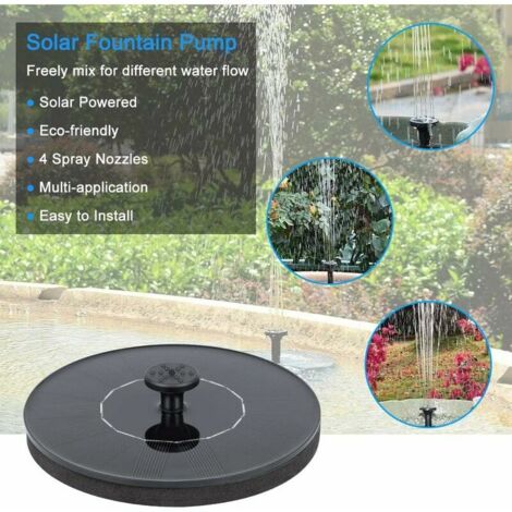 Ulisem Fontaine solaire extérieure avec pompe à eau, fonctionnant à l'énergie solaire, équipée de 7 styles de fontaine, adaptée pour les bassins, aquariums de jardin et bains d'oiseaux.