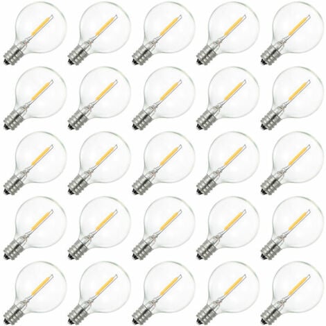 Ulisem Ampoule LED G40 à globe AC230V, base E12, résistante à l'eau IP44, blanc chaud, idéale pour la décoration de maison, fêtes, mariages.
