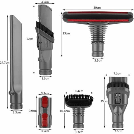 Ulisem Brosse Kit Accessoires pour Dyson V8 V7 V10 Aspirateur avec Adaptateur,Total Clean Pièces pour Dyson V6 DC45 DC35 DC52 DC29 DC62 DC33 DC34 etc