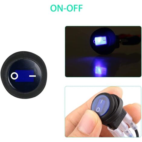 Interrupteur à Bascule De Lampe LED, Connexion 1NO1NC 3A 12V, Bouton Poussoir, Interrupteur à