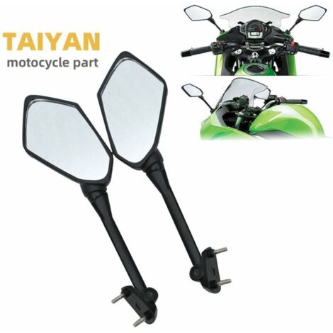 Rétroviseur De Guidon Moto DREAMIZER Pour Kawasaki ER-6N/ER-5 - Noir, ABS + Verre, Compatible Universel, Livré Par Paire