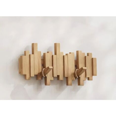 Porte-manteau Mural Enfant Nuage En Bois Naturel - 3 Crochets, Message Inspirant, Décoration Chambre