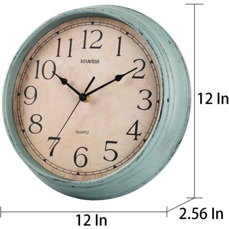 34 cm Belle Tournesol Horloge Murale, Vintage Floral Silencieux Non tic-tac Horloges, en Bois Rond Facile à Lire Pendules murales pour la Cuisine/Le Salon/Chambre/Salle de Bains
