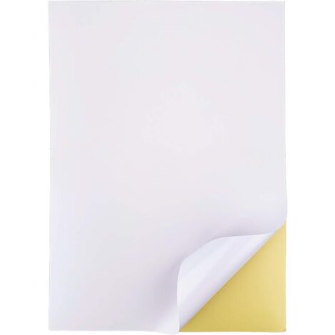 Vinyle Brillant A4 Lot De 50 Feuilles Vinyle Autocollant A4 Blanc Brillant - Imperméable PVC - Imprimantes Jet D'encre Feuilles Adhésives Imperméables