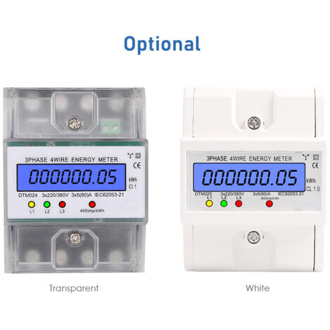 Compteur Numérique D'énergie Sur Rail DIN - 80A, Monophasé, écran LCD - Neuf, Pour Surveillance Consommation