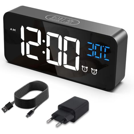 Réveil Électronique Horloge Chambre Réveil Numérique Led Réveil À Commande Vocale Pour Enfants