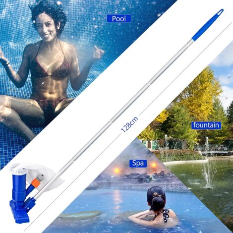 Perche télescopique avec clip et verrou à bascule. Extensible à 5 mètres. Perche de nettoyage de piscine