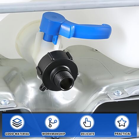 Adaptateur Et Vanne Pour Réservoir IBC 75 Mm – DN50 – Vidange Et Robinet De Jardin – Polyéthylène Haute Densité - 11