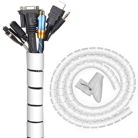 Spirale Cache-Câbles EPROICKS - 3m X 22mm - Organisateur Fils PC TV - Gainage Flexible Bureau