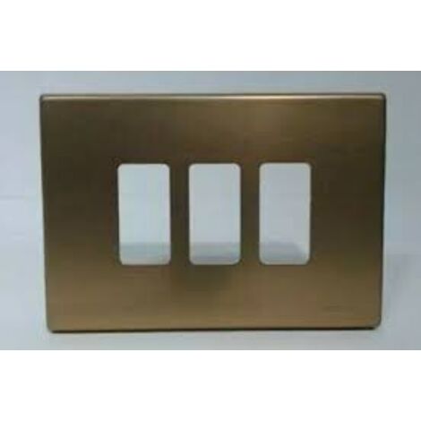 BTicino Placca Magic 3 Posti Bronzo - Per Interruttori E Prese, Alluminio, Compatibile Supporto 500S/13