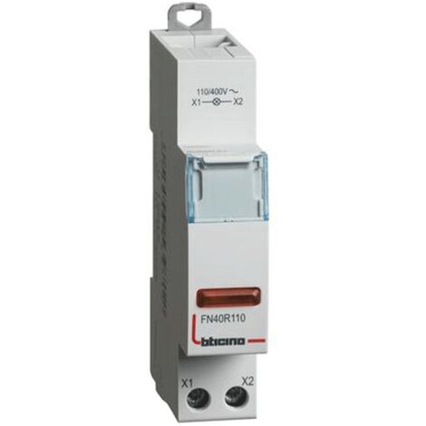 Portalampada Segnalazione Led Rosso 110/400V Ac Btdin ( Bticino Cod. Fn40R110 ) (1/2)