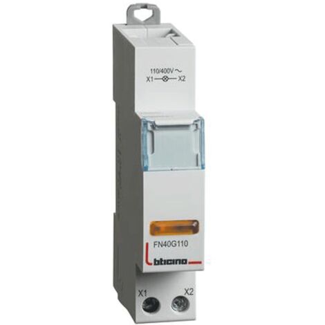 Portalampada Segnalazione Led Giallo 110/400V Ac Btdin ( Bticino Cod. Fn40G110 )
