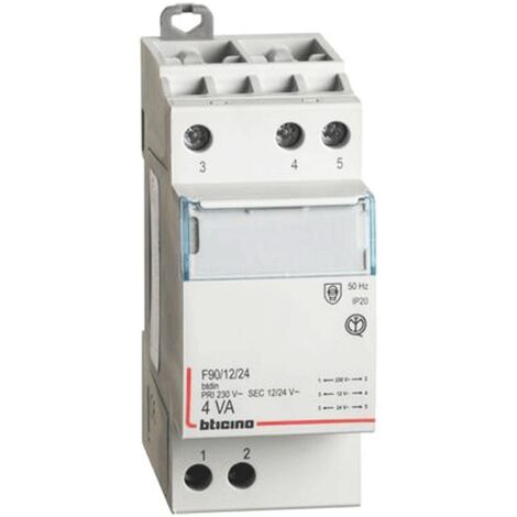 Trasformatore Monofase 230/12/24V Selv 4Va Btdin ( Bticino Cod. F90/12/24 ) (1/3)