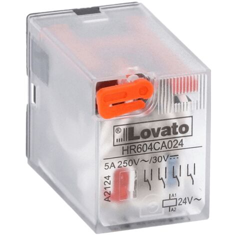 Rele' Industriale 4 Scambi 5A 24Vac + Led (Lovato Cod. Hr604Ca024) (1/5)