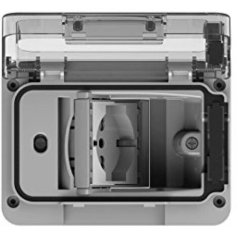 Calotta Wide Ip55 Ral7035 Con Schuko Bivalente ( 4 Box Cod. 4B.W.Ral.015 ) (1/10)