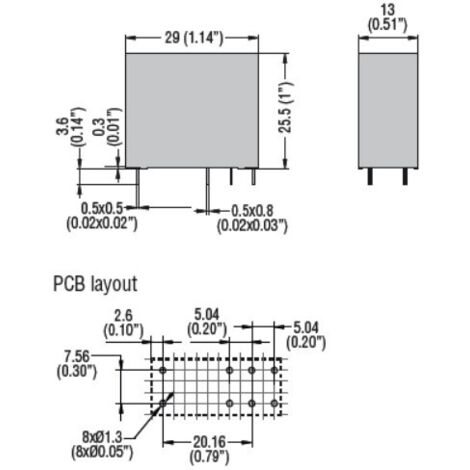Rele' Miniaturizzato 2 Scambi 8A 230Vac + Led ( LOVATO cod. HR502CA230 )